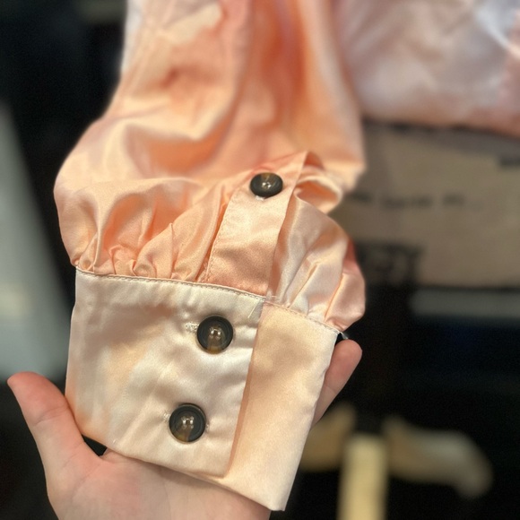 NWT Ghospell Cream and Orange Tie-Dye Button Down Shirt - Picture 7 of 10